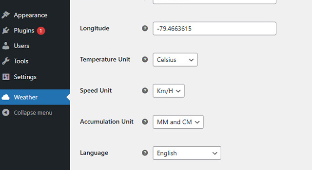 WordPress Plugin: Better Weather Image
